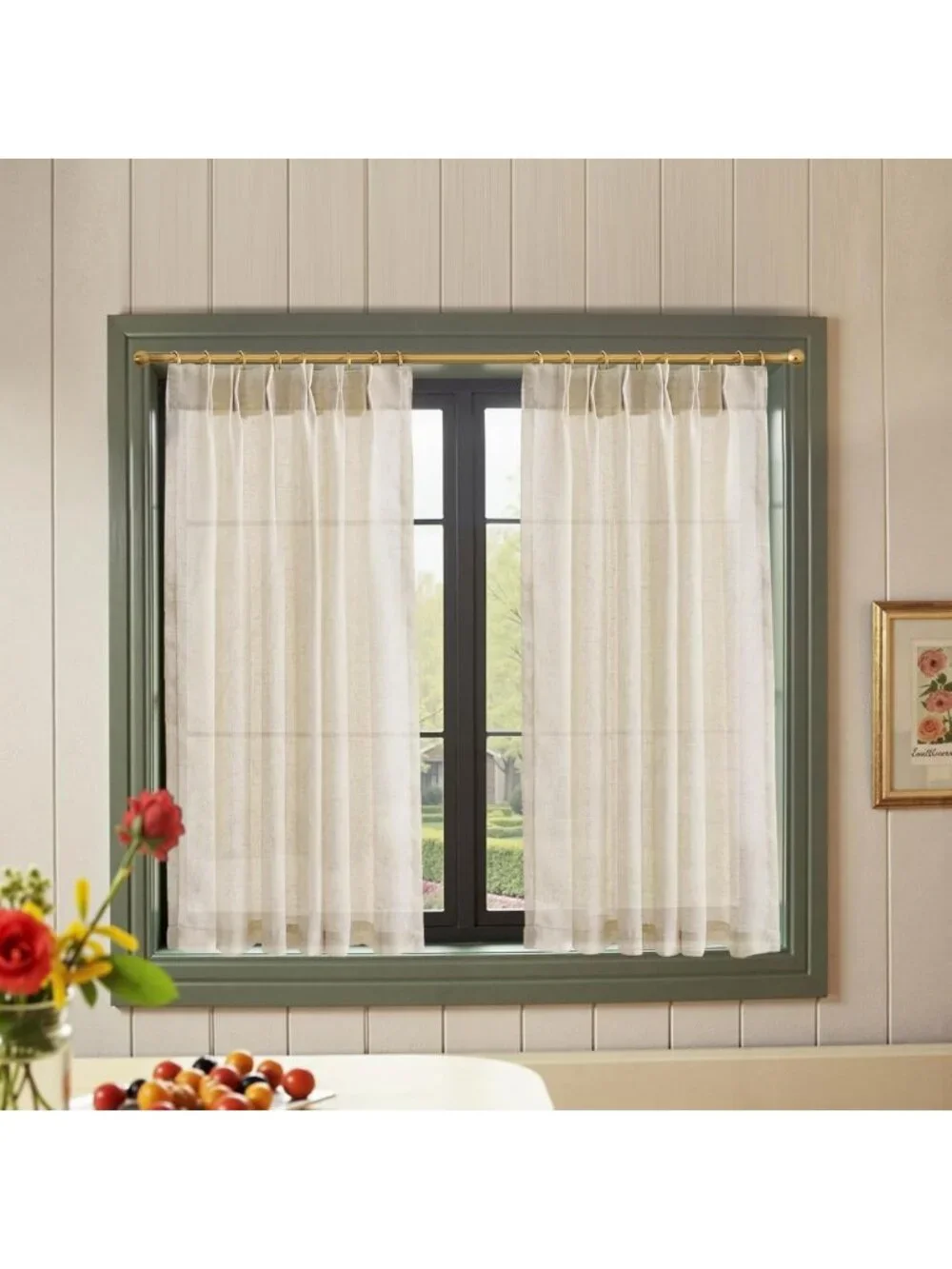 Light Filtering Linen Blend Curtains 45